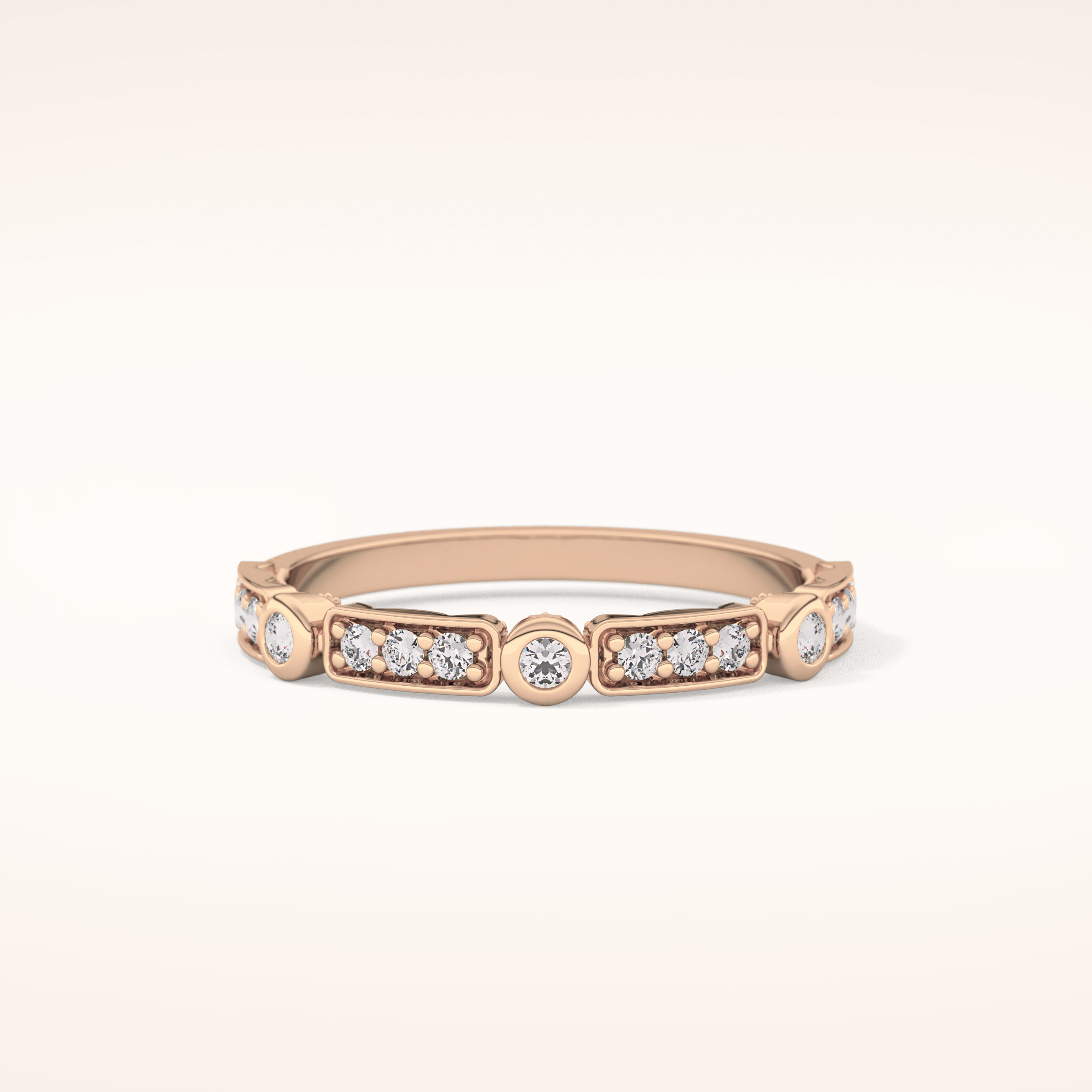 0.2 TCW Round Shaped Moissanite Half Eternity Wedding Band