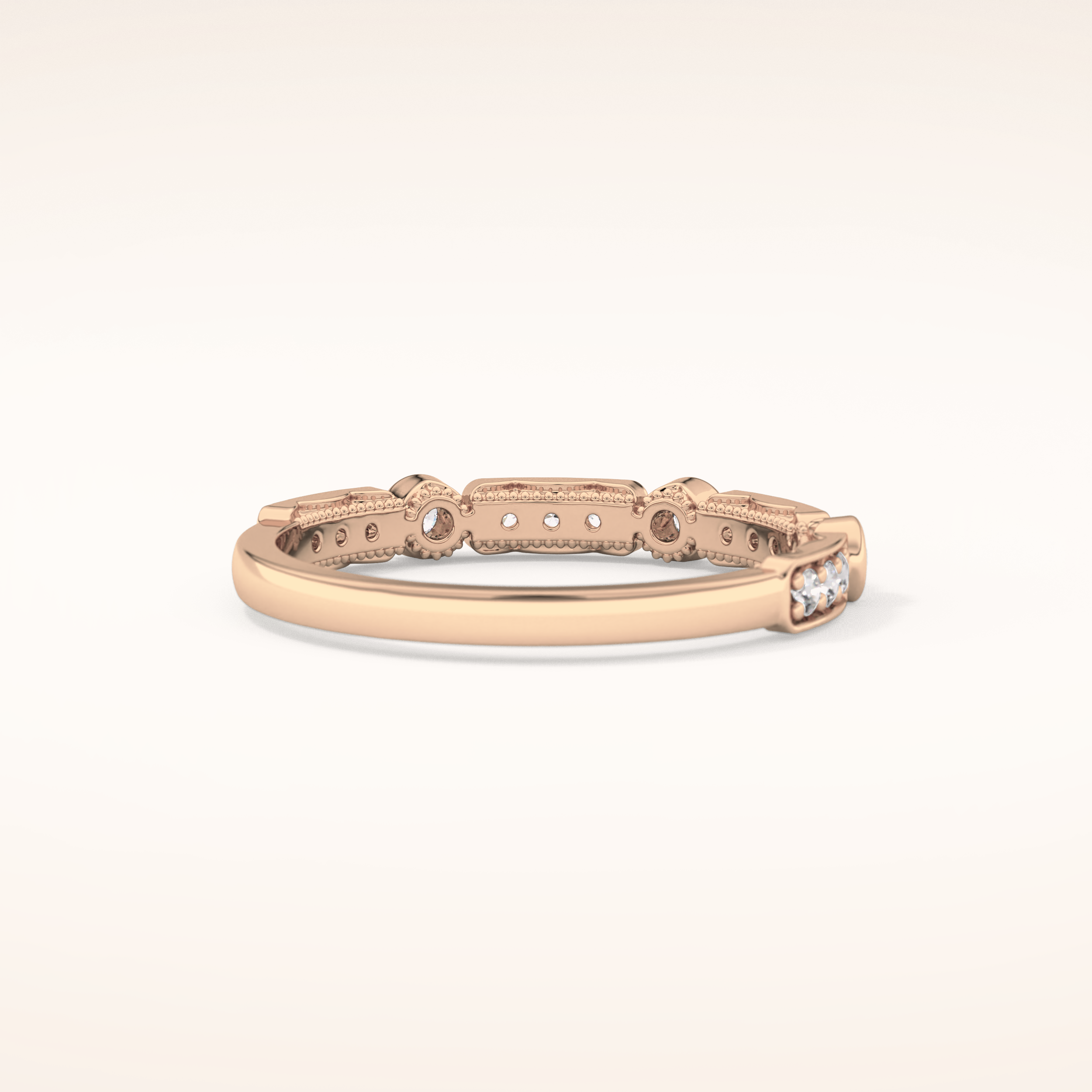 0.2 TCW Round Shaped Moissanite Half Eternity Wedding Band