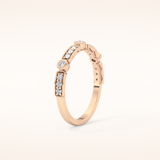 0.2 TCW Round Shaped Moissanite Half Eternity Wedding Band