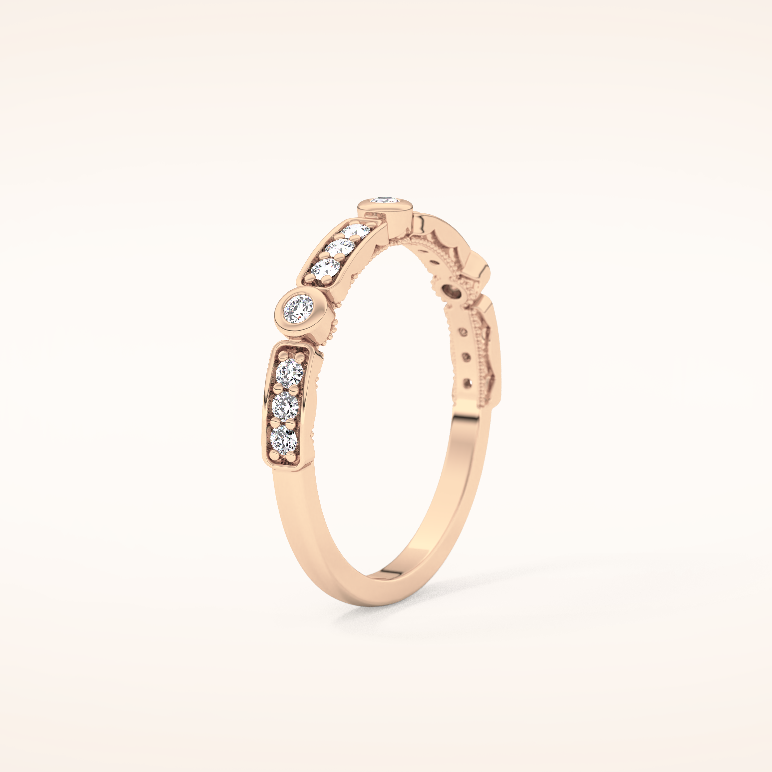 0.2 TCW Round Shaped Moissanite Half Eternity Wedding Band