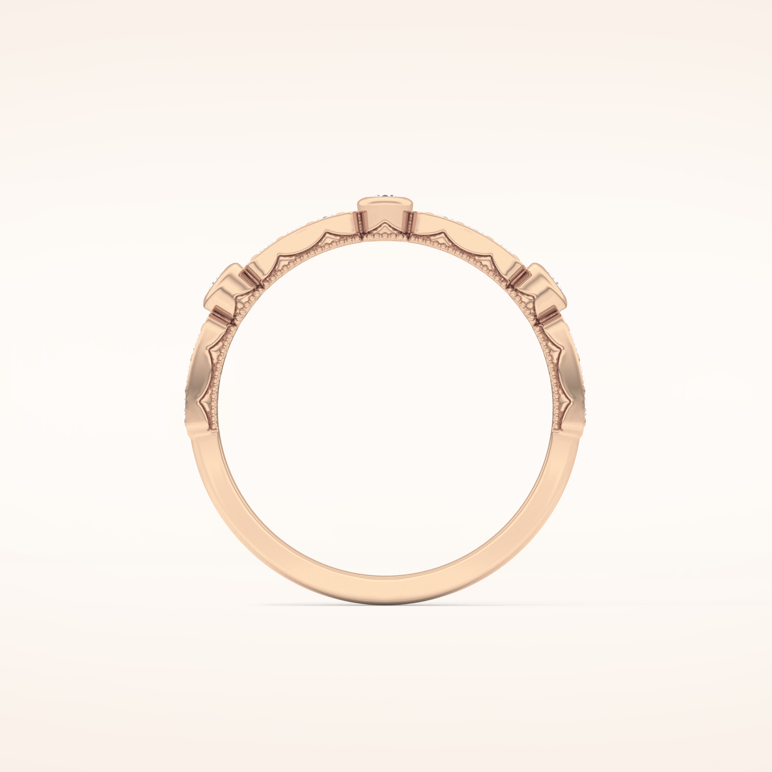 0.2 TCW Round Shaped Moissanite Half Eternity Wedding Band