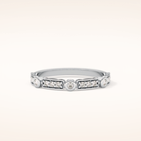 0.2 TCW Round Shaped Moissanite Half Eternity Wedding Band