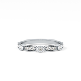 Half Eternity Wedding Band with 0.2 TCW Round Cut Moissanite – Yellow, White, or Rose Gold