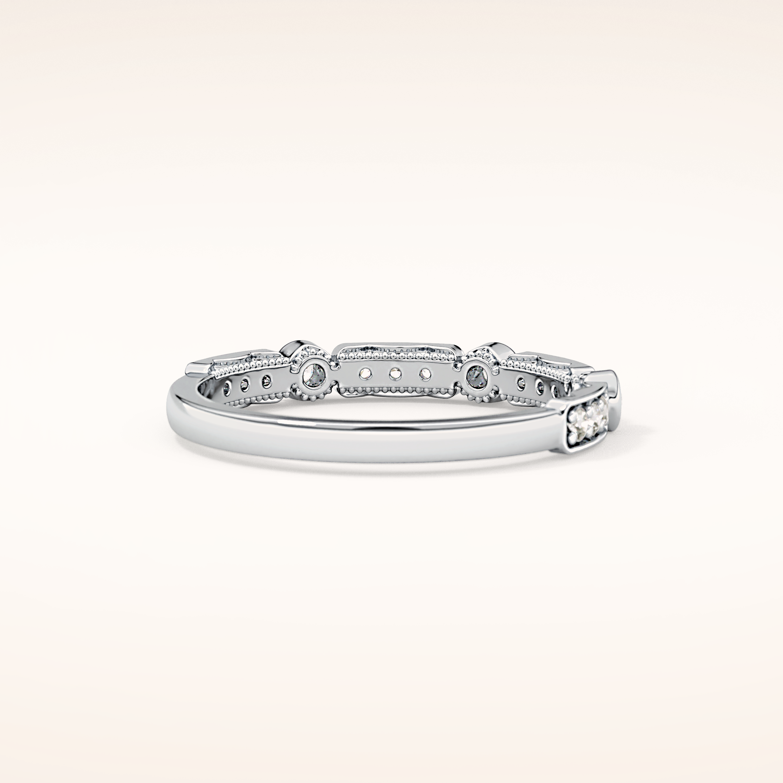 0.2 TCW Round Shaped Moissanite Half Eternity Wedding Band
