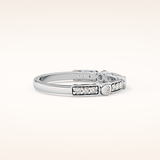 0.2 TCW Round Shaped Moissanite Half Eternity Wedding Band