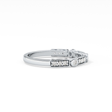 Half Eternity Wedding Band with 0.2 TCW Round Cut Moissanite – Yellow, White, or Rose Gold
