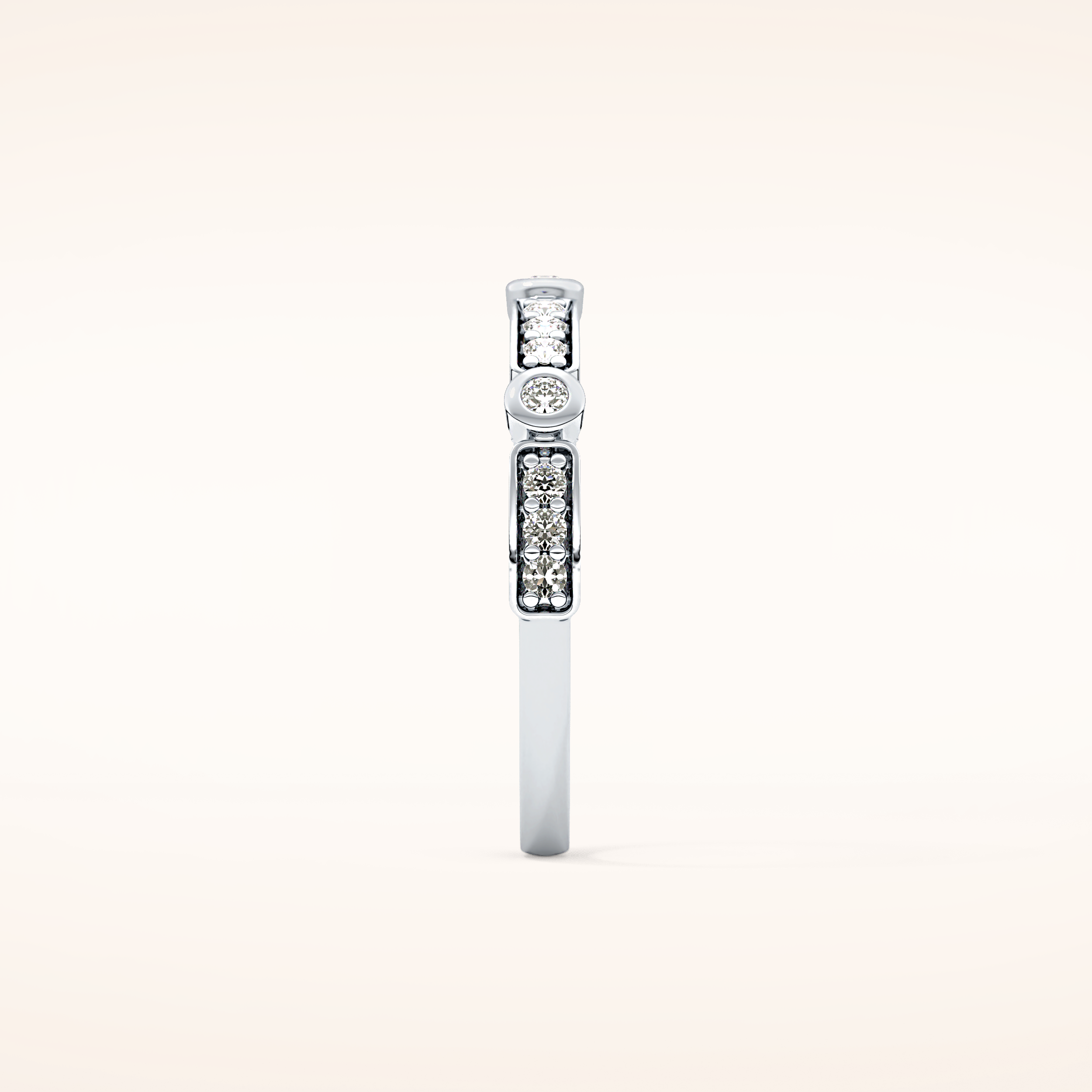 0.2 TCW Round Shaped Moissanite Half Eternity Wedding Band