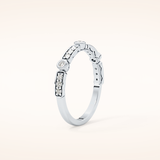 0.2 TCW Round Shaped Moissanite Half Eternity Wedding Band