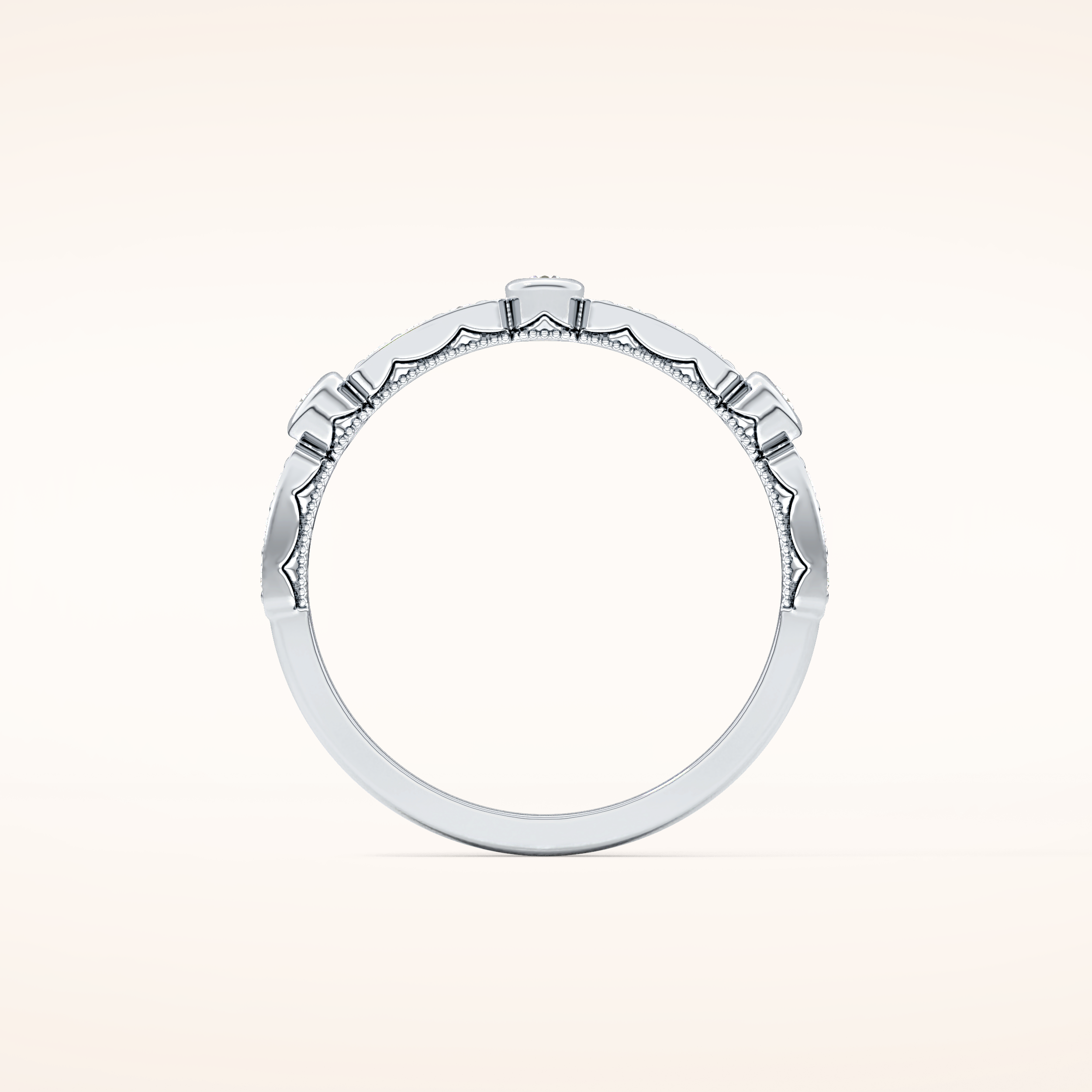 0.2 TCW Round Shaped Moissanite Half Eternity Wedding Band