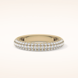 0.68 TCW Round Shaped Moissanite Half Eternity Wedding Band