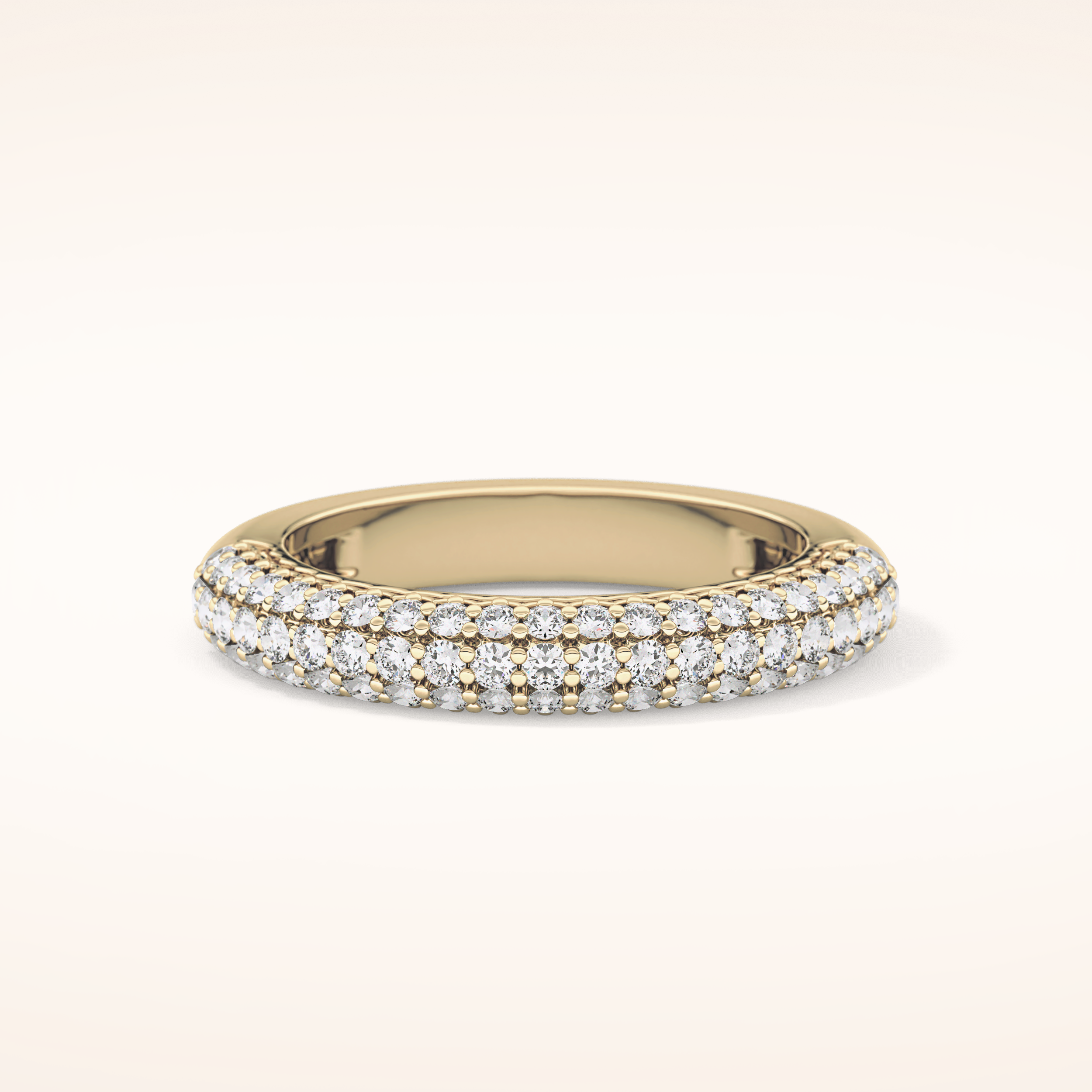 0.68 TCW Round Shaped Moissanite Half Eternity Wedding Band