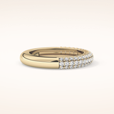 0.68 TCW Round Shaped Moissanite Half Eternity Wedding Band