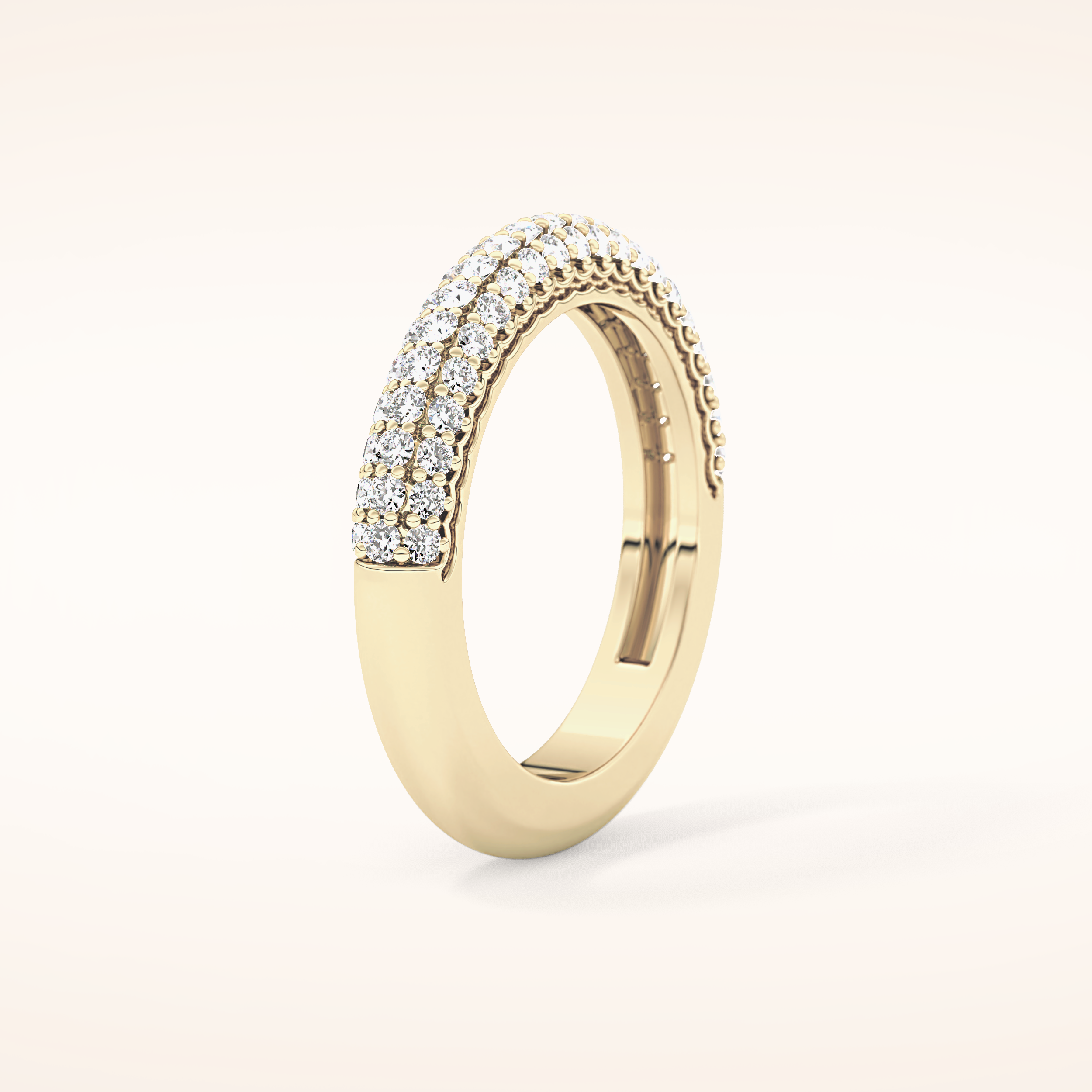 0.68 TCW Round Shaped Moissanite Half Eternity Wedding Band