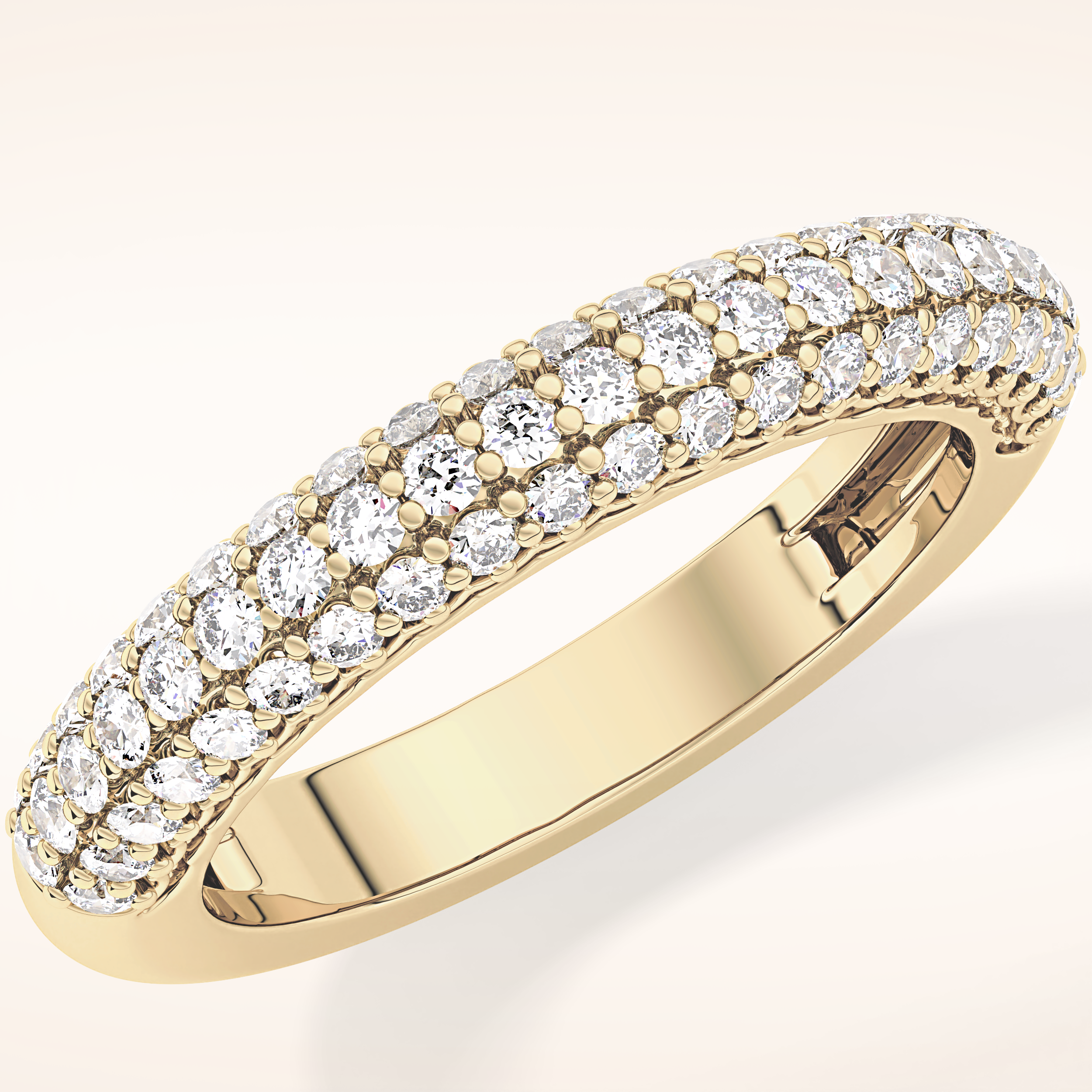 0.68 TCW Round Shaped Moissanite Half Eternity Wedding Band