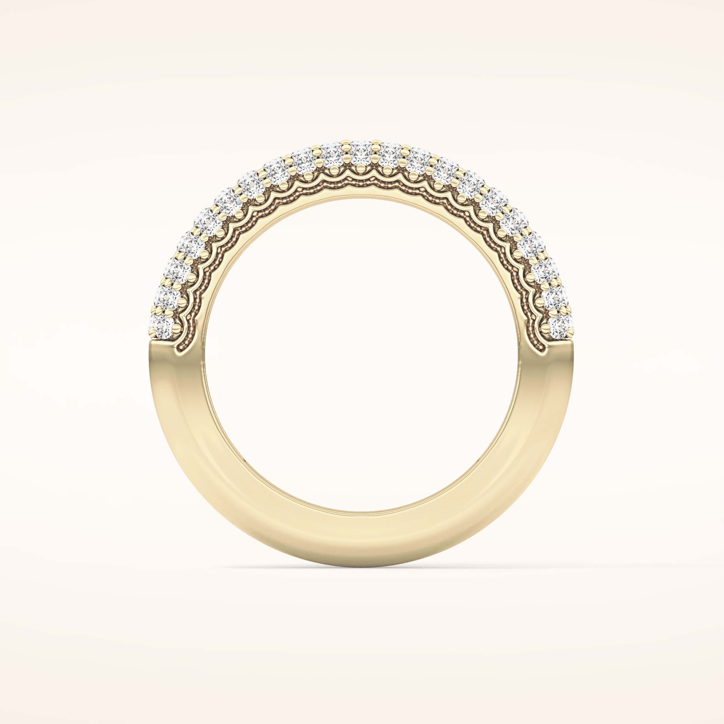 0.68 TCW Round Shaped Moissanite Half Eternity Wedding Band