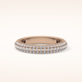 0.68 TCW Round Shaped Moissanite Half Eternity Wedding Band