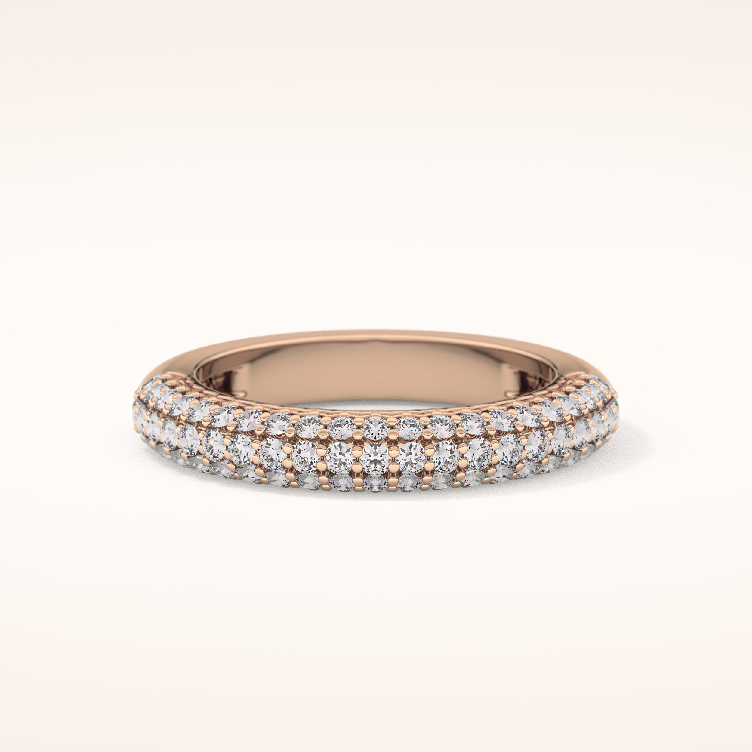 0.68 TCW Round Shaped Moissanite Half Eternity Wedding Band
