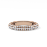 Half Eternity Wedding Band with 0.68 TCW Round Cut Moissanite – Yellow, White, or Rose Gold