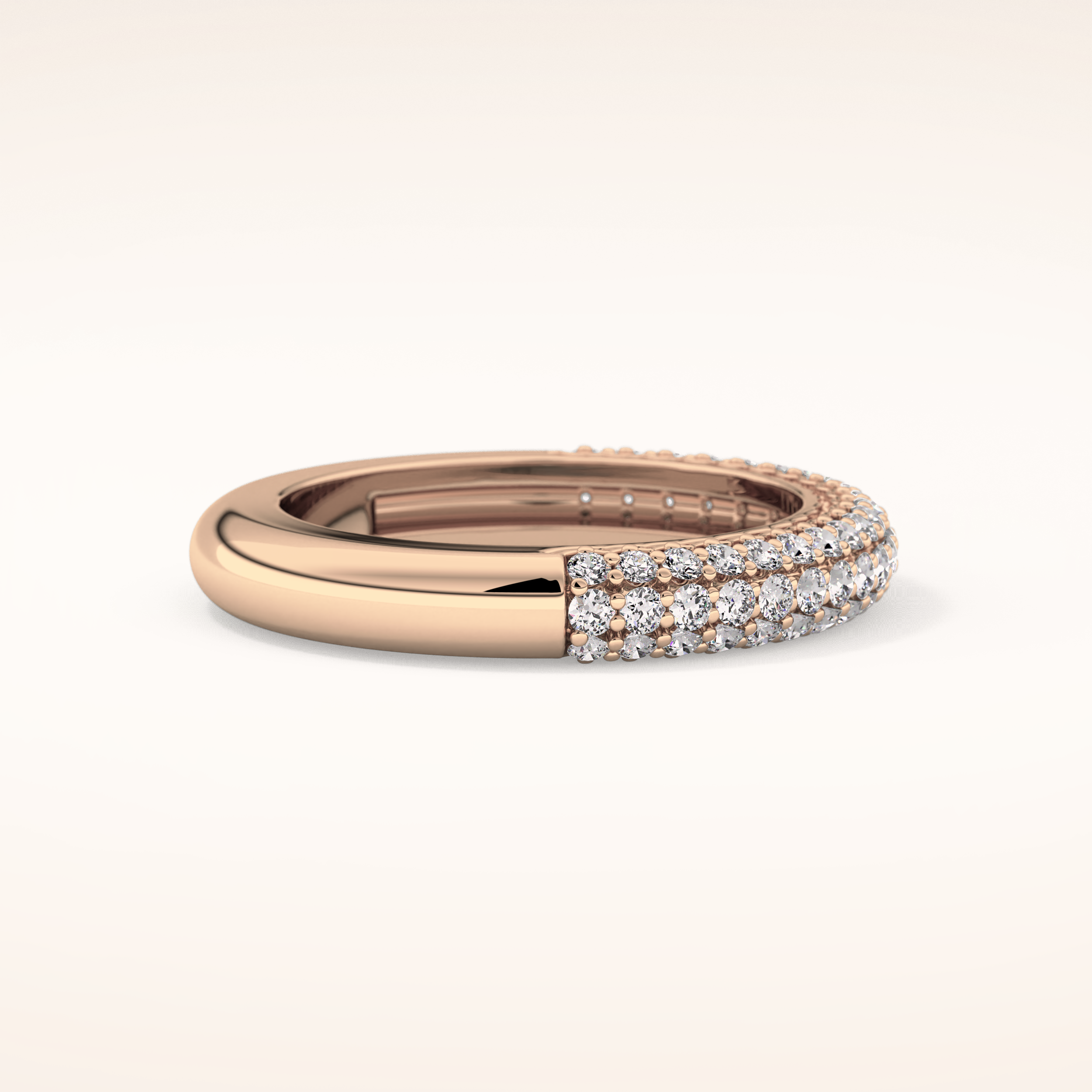 0.68 TCW Round Shaped Moissanite Half Eternity Wedding Band