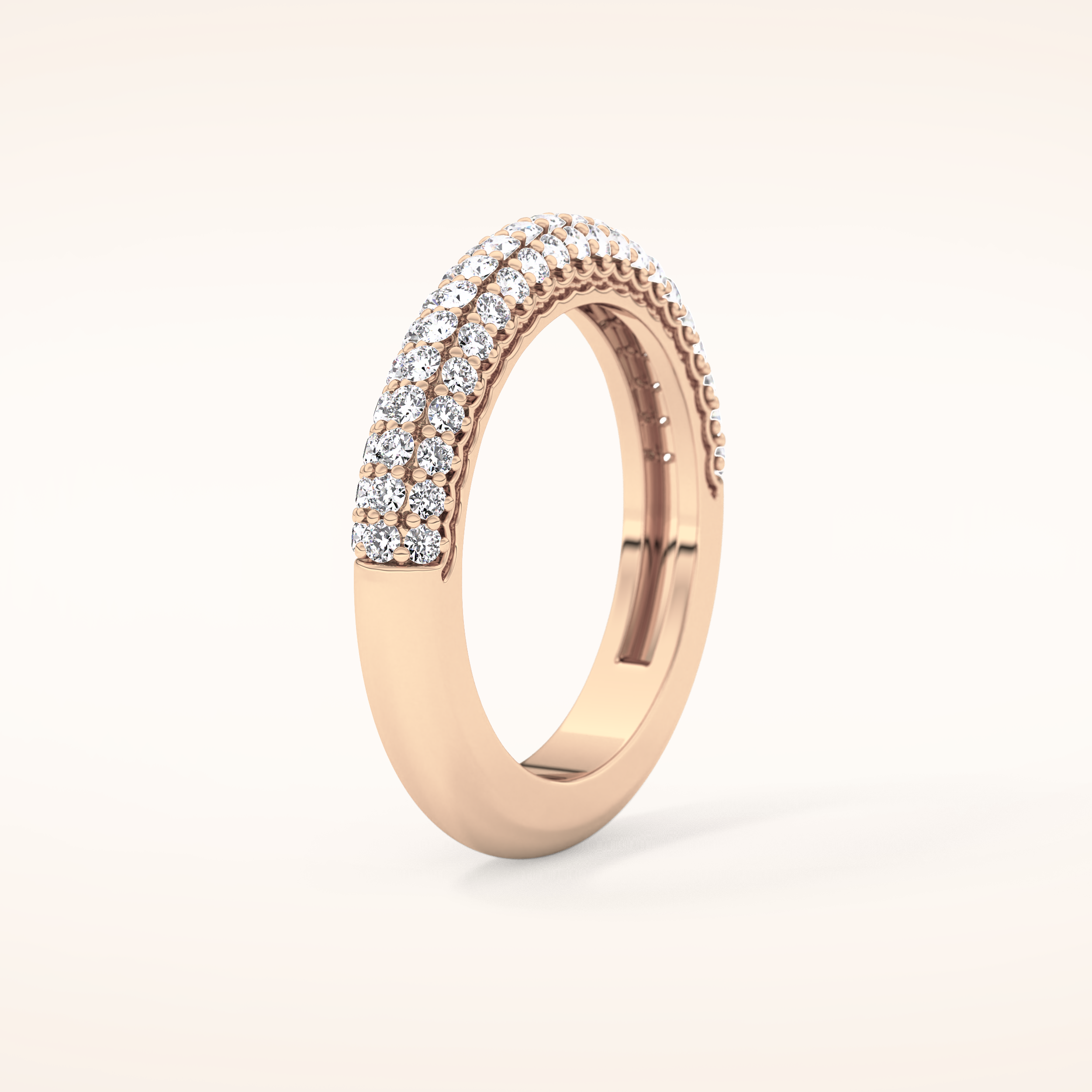 0.68 TCW Round Shaped Moissanite Half Eternity Wedding Band