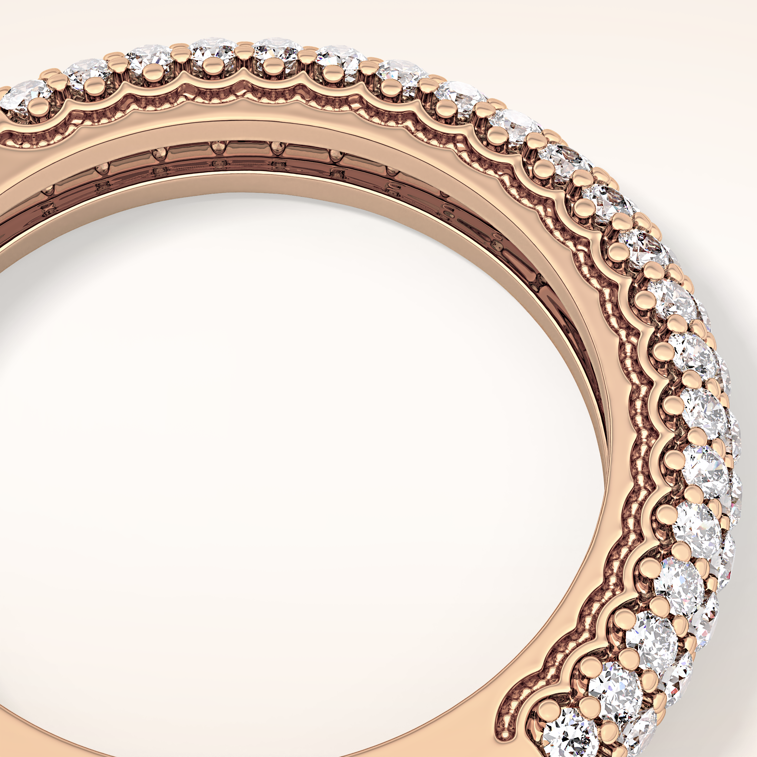 0.68 TCW Round Shaped Moissanite Half Eternity Wedding Band