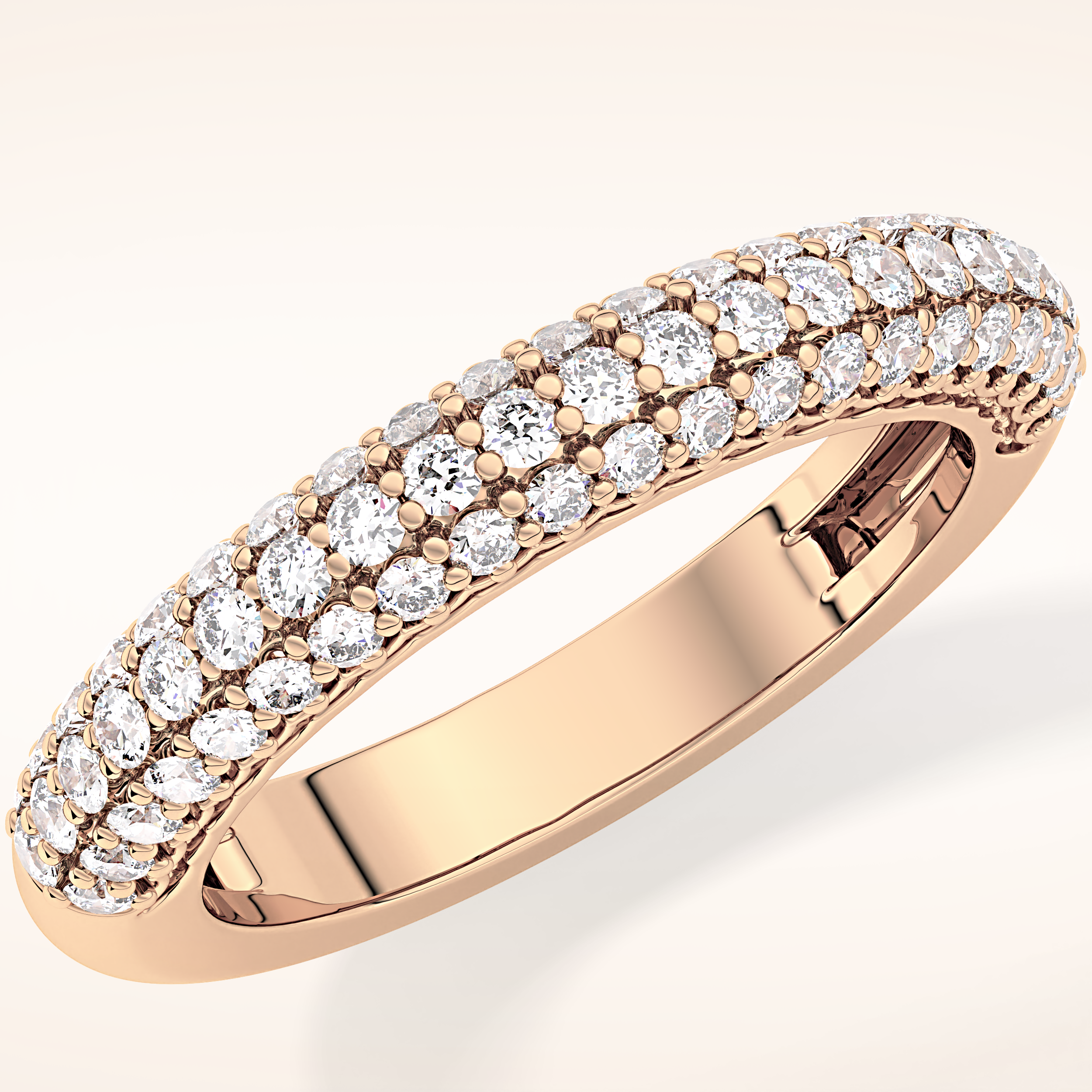 0.68 TCW Round Shaped Moissanite Half Eternity Wedding Band