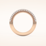0.68 TCW Round Shaped Moissanite Half Eternity Wedding Band