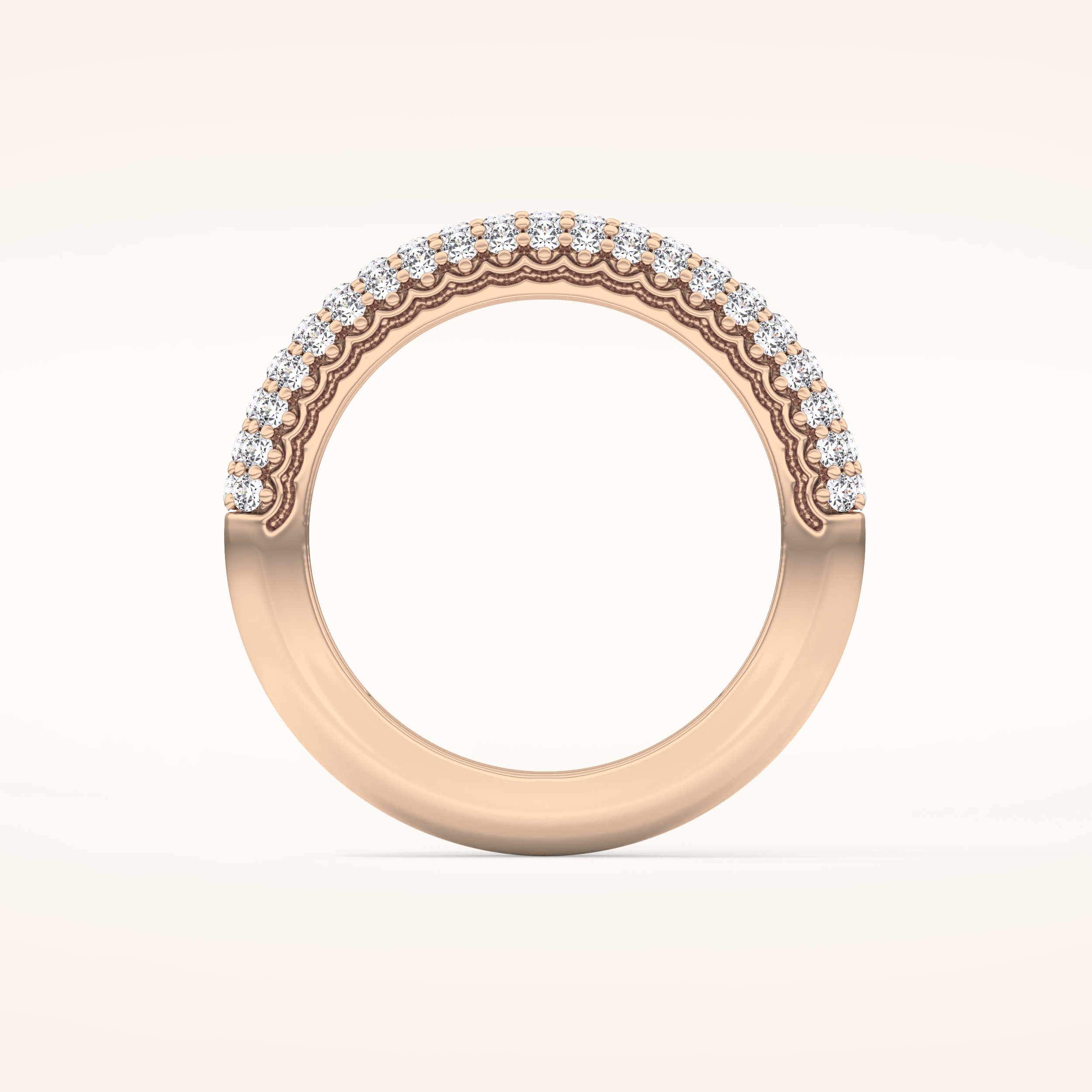 0.68 TCW Round Shaped Moissanite Half Eternity Wedding Band
