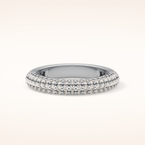 0.68 TCW Round Shaped Moissanite Half Eternity Wedding Band