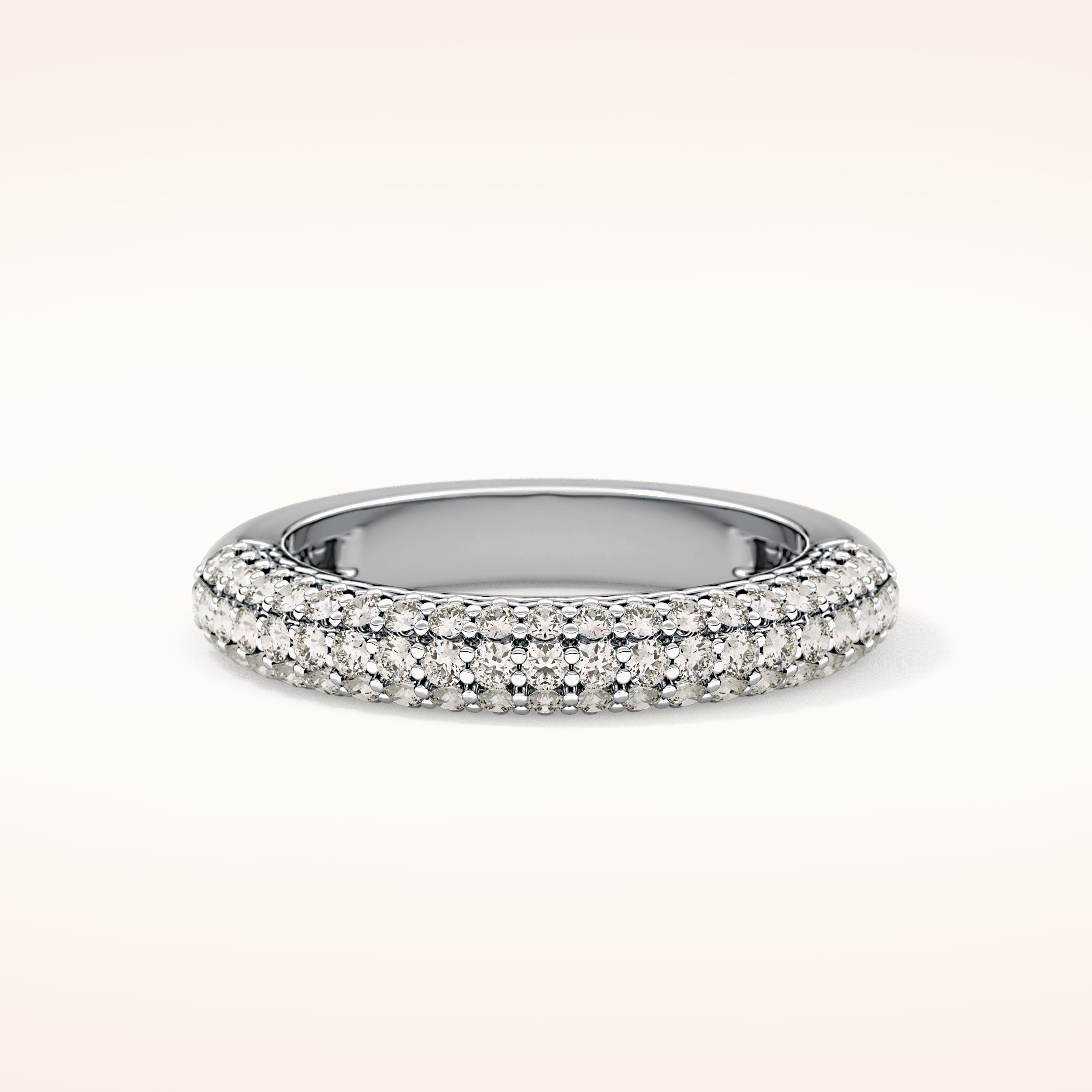 0.68 TCW Round Shaped Moissanite Half Eternity Wedding Band