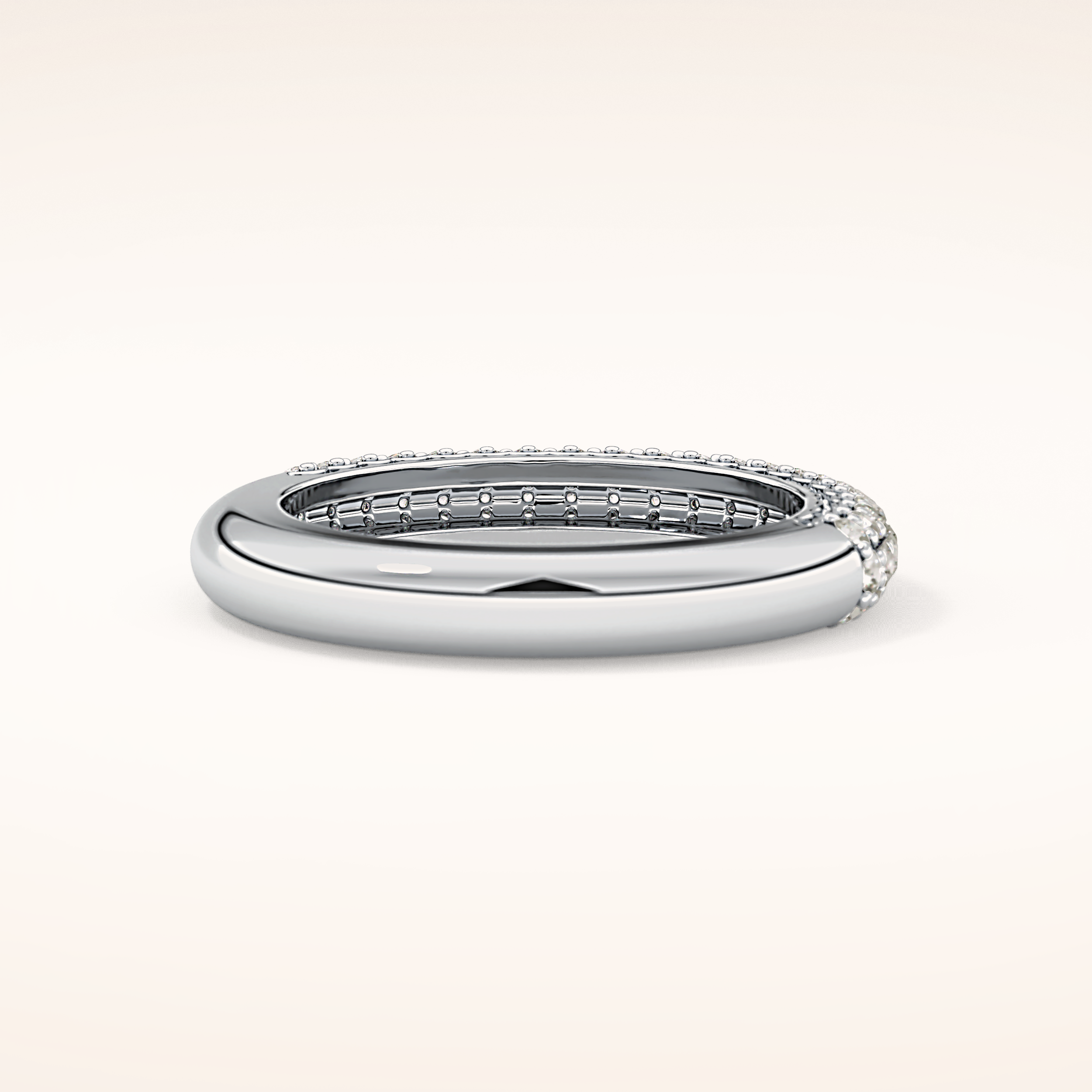 0.68 TCW Round Shaped Moissanite Half Eternity Wedding Band
