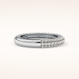 0.68 TCW Round Shaped Moissanite Half Eternity Wedding Band