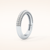 0.68 TCW Round Shaped Moissanite Half Eternity Wedding Band