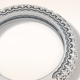 0.68 TCW Round Shaped Moissanite Half Eternity Wedding Band