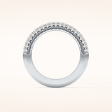 0.68 TCW Round Shaped Moissanite Half Eternity Wedding Band