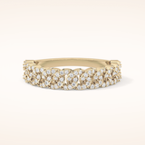 0.37 TCW Round Shaped Moissanite Half Eternity Wedding Band