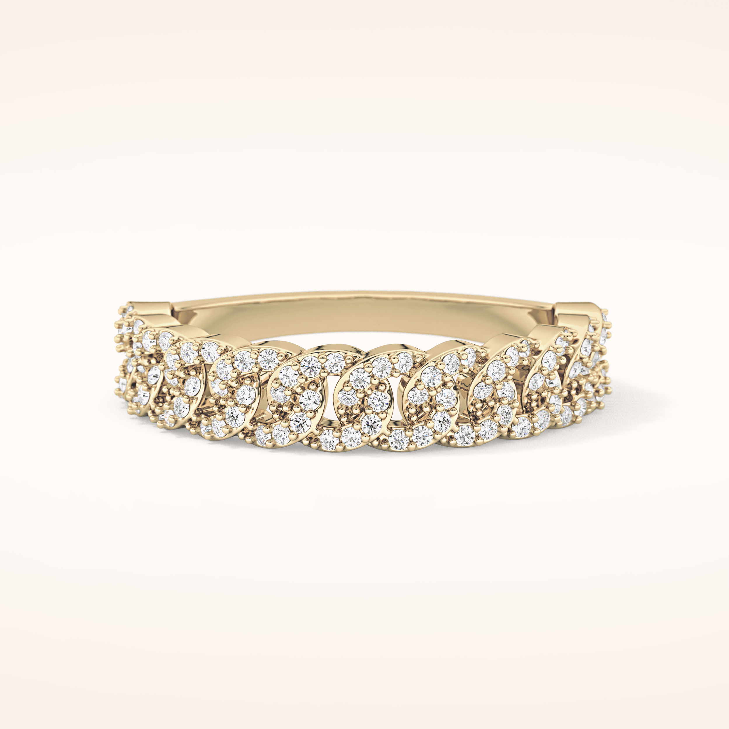 0.37 TCW Round Shaped Moissanite Half Eternity Wedding Band