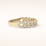 0.37 TCW Round Shaped Moissanite Half Eternity Wedding Band