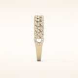 0.37 TCW Round Shaped Moissanite Half Eternity Wedding Band