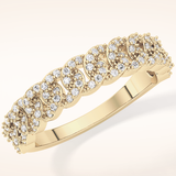 0.37 TCW Round Shaped Moissanite Half Eternity Wedding Band