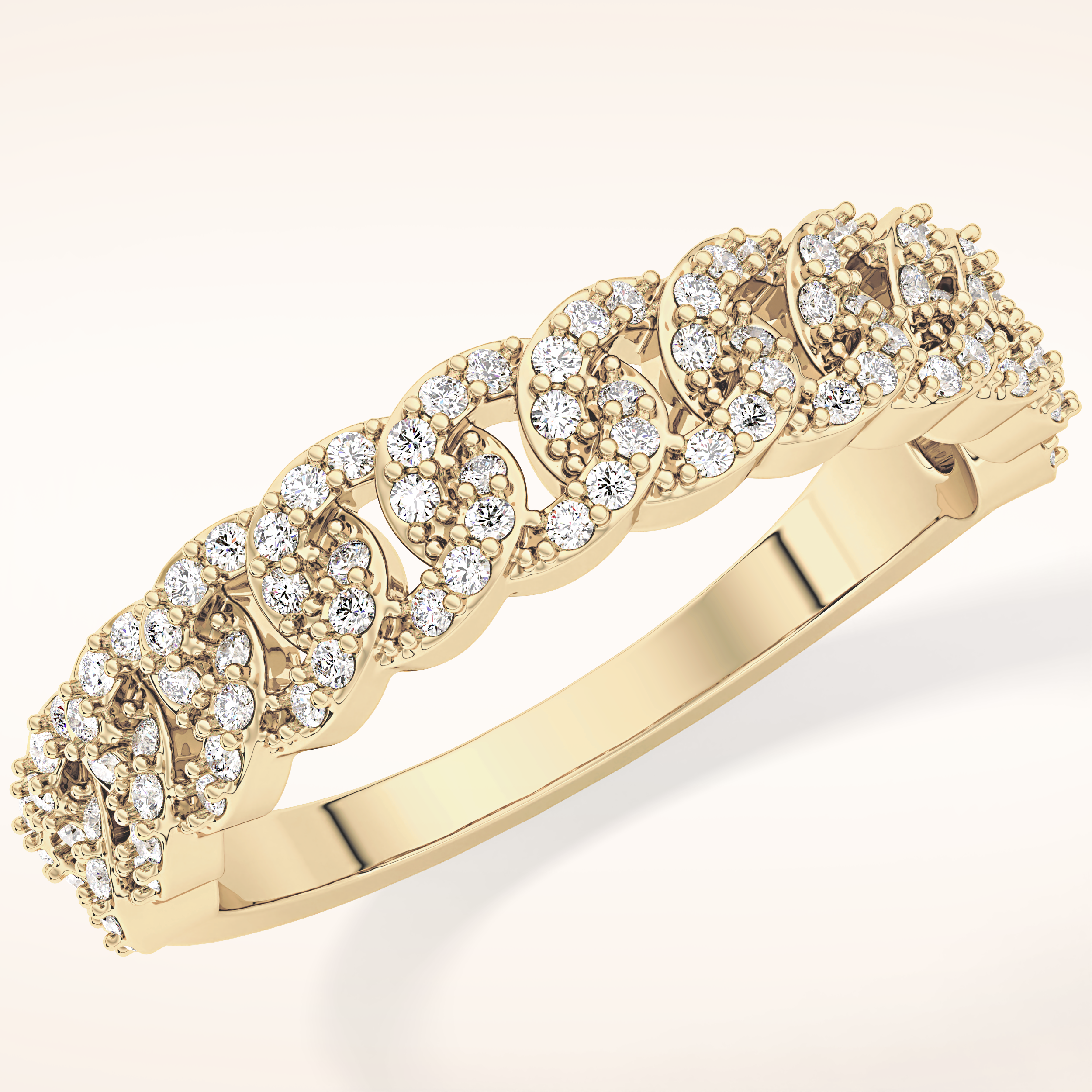 0.37 TCW Round Shaped Moissanite Half Eternity Wedding Band