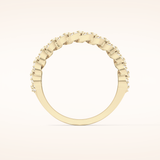 0.37 TCW Round Shaped Moissanite Half Eternity Wedding Band