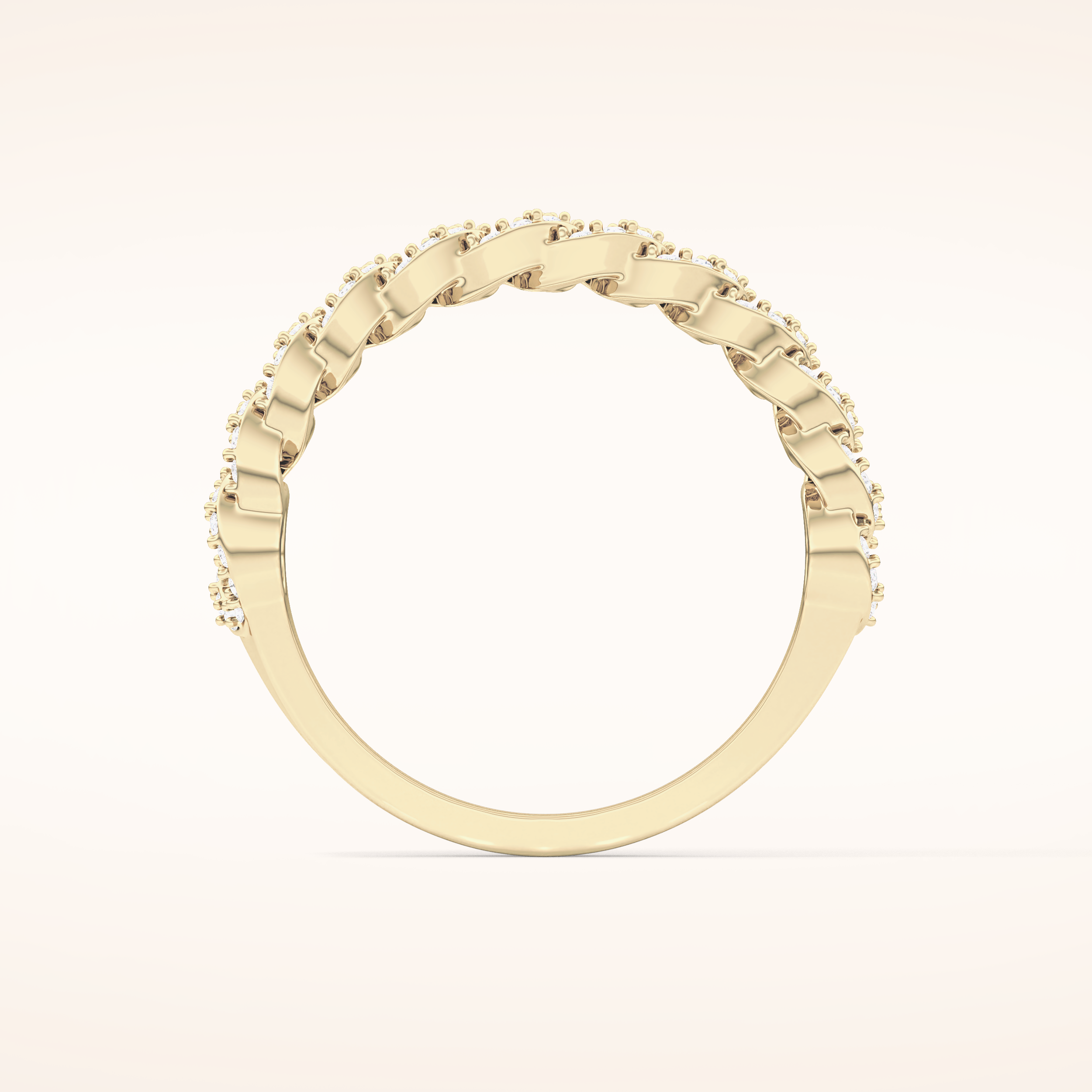 0.37 TCW Round Shaped Moissanite Half Eternity Wedding Band