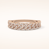 0.37 TCW Round Shaped Moissanite Half Eternity Wedding Band