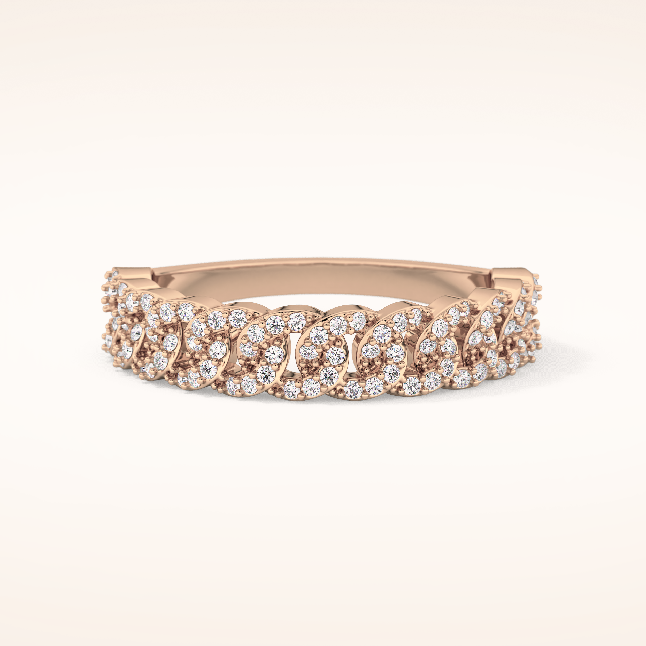 0.37 TCW Round Shaped Moissanite Half Eternity Wedding Band