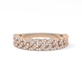 Half Eternity Wedding Band with 0.37 TCW Round Cut Moissanite – Yellow, White, or Rose Gold