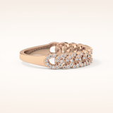 0.37 TCW Round Shaped Moissanite Half Eternity Wedding Band
