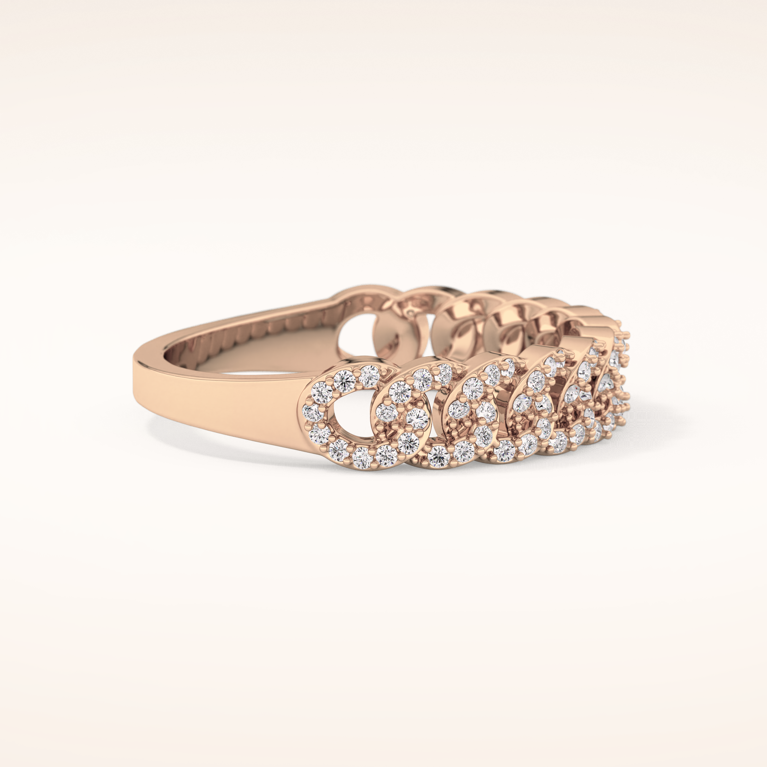 0.37 TCW Round Shaped Moissanite Half Eternity Wedding Band