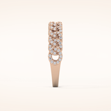 0.37 TCW Round Shaped Moissanite Half Eternity Wedding Band