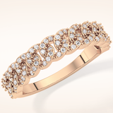 0.37 TCW Round Shaped Moissanite Half Eternity Wedding Band